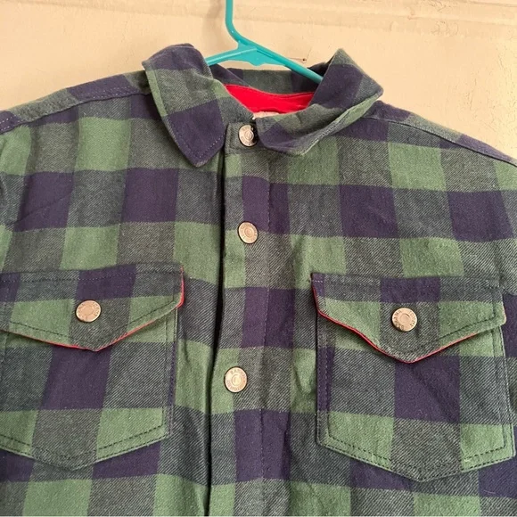 Tommy Bahama Flannel Shirt Jacket Boys X-LARGE 14 sherpa lined Shacket plaid